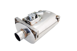 XFORCE Varex Oval Muffler8'x 5' (15'Long) 25' Inlet and Pipe Side, Short Flanged threaded, Side Bracket Front & Back No Tip (VMK20-250)