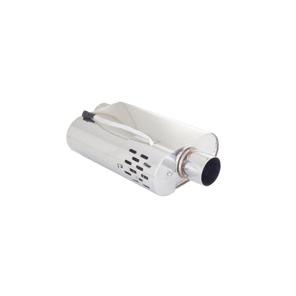 XFORCE Varex Muffler W/Hidden Motor, 25" Inlet/Outlet, Offset In /Center Out, 4" (H) X 95" (W)X13" (L) Oval Body (VMK51-250)