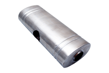 Load image into Gallery viewer, XFORCE 304 SS Oval Muffler 8"x 5" x 24" East West 2.5" centre inlet dual 2.25" Outlet (VX9E-2425225)