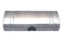 Load image into Gallery viewer, XFORCE 304 SS Oval Muffler 8"x 5" x 24" East West 2.5" centre inlet dual 2.25" Outlet (VX9E-2425225)