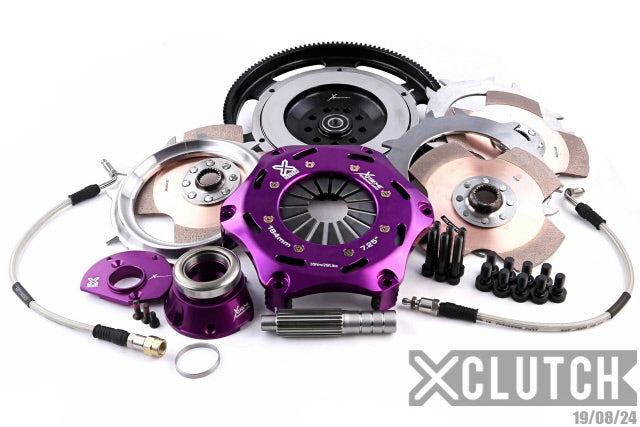 XClutch Clutch Kit Inc Chromoly Flywheel + HRB 7.25 in. Triple Solid Ceramic Discs (XKPR18601-3E)