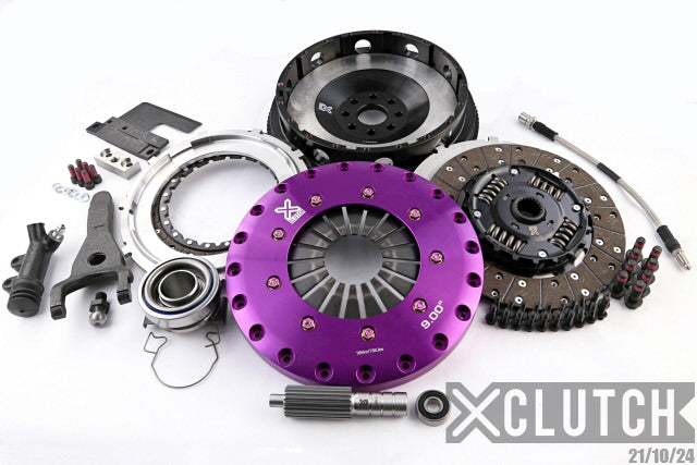 XClutch Clutch Kit Inc Chromoly Flywheel 9 in. Twin Solid Organic Clutch Discs & Pull to Push Conversion Components (XKTY23597-2A)