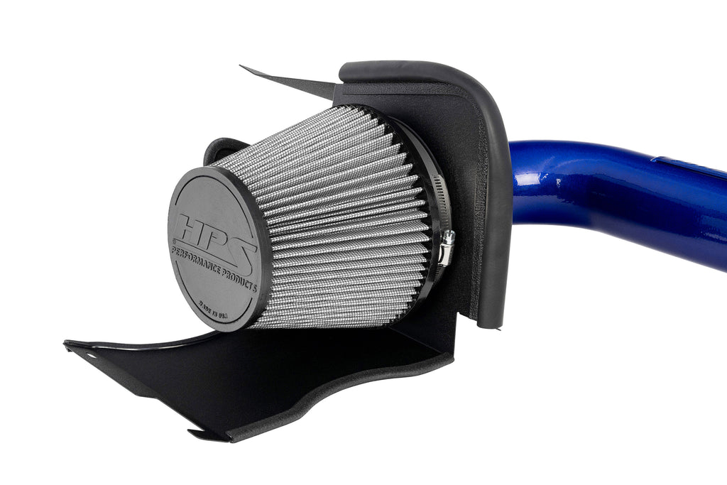 HPS Performance Air Intake Kit With Heat Shield Blue (827-721BL)