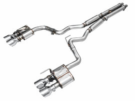AWE Tuning AWE SwitchPathâ„¢ Exhaust for S650 Mustang GT Coupe - Quad Chrome Silver Tips - 3025-42650