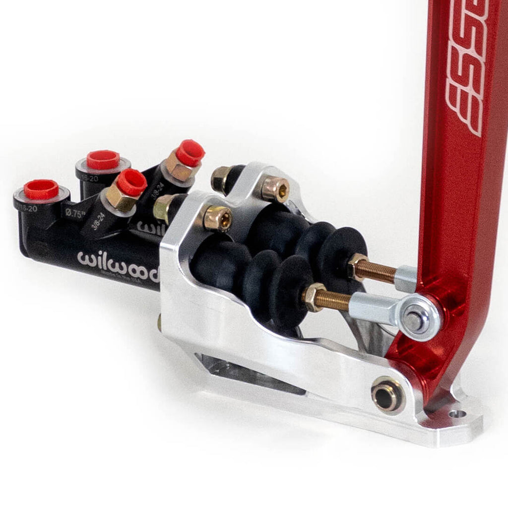 Nameless Performance Hydraulic Handbrake - Dual Master Cylinders - Short (13") Red Handle (NPHBDUAL-13-RED)