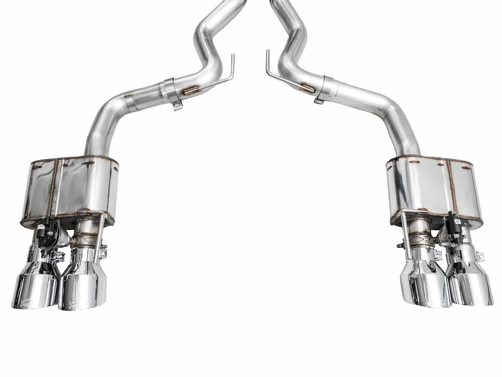 AWE Tuning AWE SwitchPathâ„¢ Exhaust for S650 Mustang GT Coupe - Quad Chrome Silver Tips - 3025-42650
