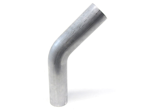 HPS Aluminum Elbow Tubing 45 Degree 1-5/8" OD 2.5" CLR 6" Legs Mill Finish (AT45-162-CLR-25)