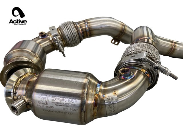 Active AutoWerke F90 M5/M8 X5M/X6M Active A-Flow Catted Downpipes (11-063A)