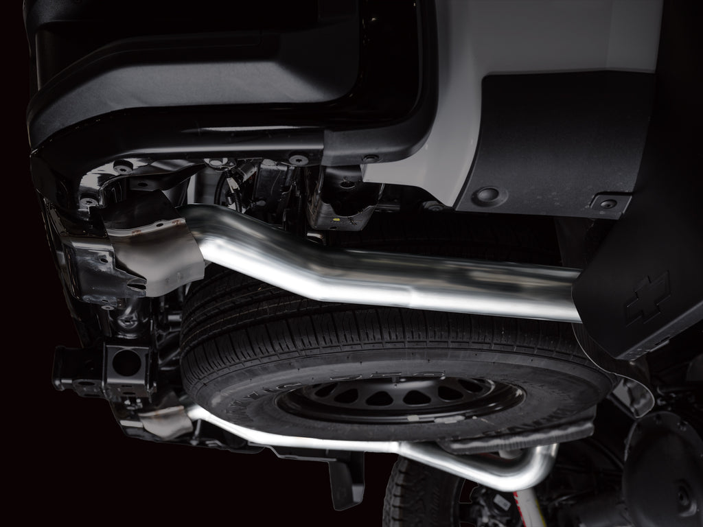 AWE Tuning 4th Gen GM 1500 6.2L Catback Split Rear Exit (w/ Bumper Cutouts) - OE Tips (3015-31202)