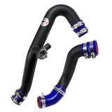 HPS Black Intercooler Charge Pipe Hot and Cold Side with blue hoses 17 102W (17-102WB)