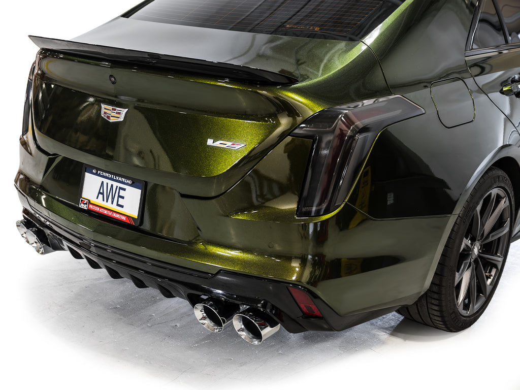 AWE Tuning 2021+ Cadillac CT4-V Blackwing SwitchPath Exhaust - Chrome Silver Tips (3025-42436)