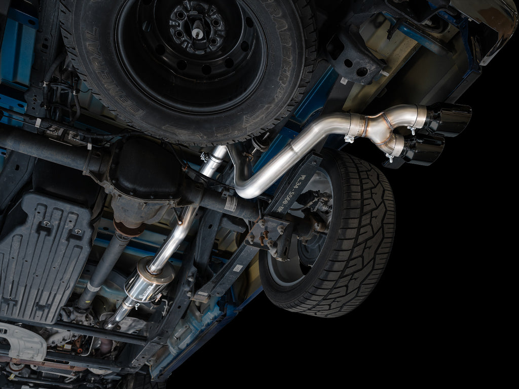 AWE Tuning 21-25 Ford F150 (14th Gen Reg Cab) Cat-Back Exhaust - 4.5in Dual Side Exit Diamond Black Tips (3015-33145)