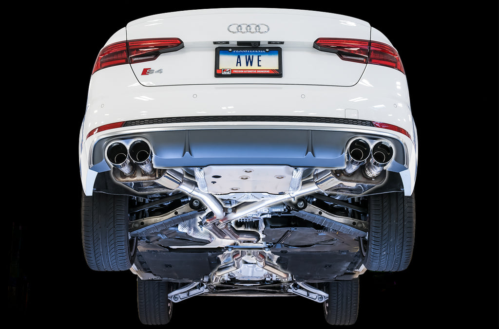 AWE Tuning Audi B9 S4 SwitchPath Exhaust - Non-Resonated (Silver 102mm Tips) (3025-42030)