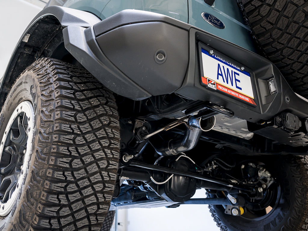 AWE Tuning 2021+ Ford Bronco 0FG Exhaust (No Tips) w/ Bash Guard (3015-21000)