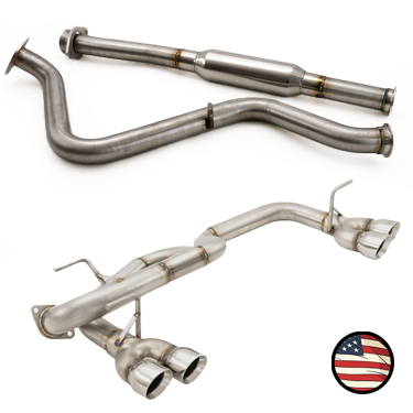 Nameless Performance Catback Exhaust - 2017-2023 Impreza Wagon Quad Exit - Muffler Delete (SUCB17IMW-QUAD-0MU-30SDW)