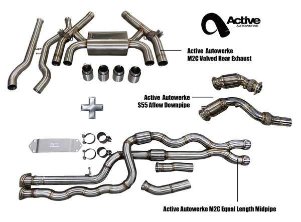 Active AutoWerke F87 M2C Exhaust Bundle, AFlow Downpipe (11-812C)