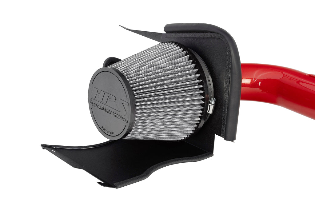 HPS Performance Air Intake Kit With Heat Shield Red (827-721R)