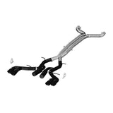 MBRP Exhaust 3in. Dual Cat Back Quad Tips Black Coated Race Version (S7033BLK)