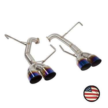 Nameless Performance Axleback Exhaust - 2011-2014 WRX/STi Sedan - Muffler Delete - 3.5" Neochrome Single Wall Tips (SUAB11WRXSED-0MU-35NEO)