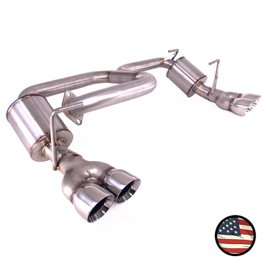 Nameless Performance Axleback Exhaust - 2012-2016 Impreza Wagon - Quad Exit 5" Muffler - 3" Double Wall Tips (SUAB12IMW-QUAD-5MU-30NDW)