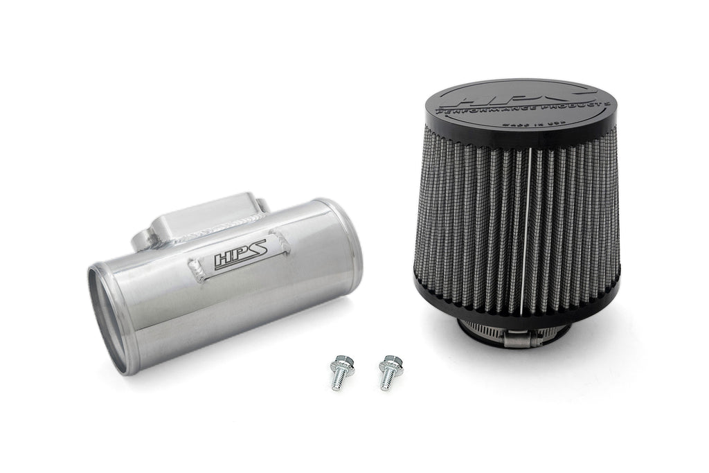 HPS 3" Aluminum MAF Housing Adapter Tube with 6.5" Air Filter for Toyota Lexus 2JZ 1MZ 1UZ Polished (MAFT-1602)