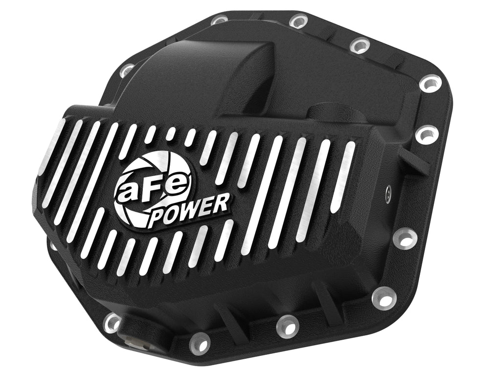 aFe Power Pro Series Front Diff Cover Black w/ Machined Fins Ford F-250/350 23-26 (Dana M235) (46-71480B)
