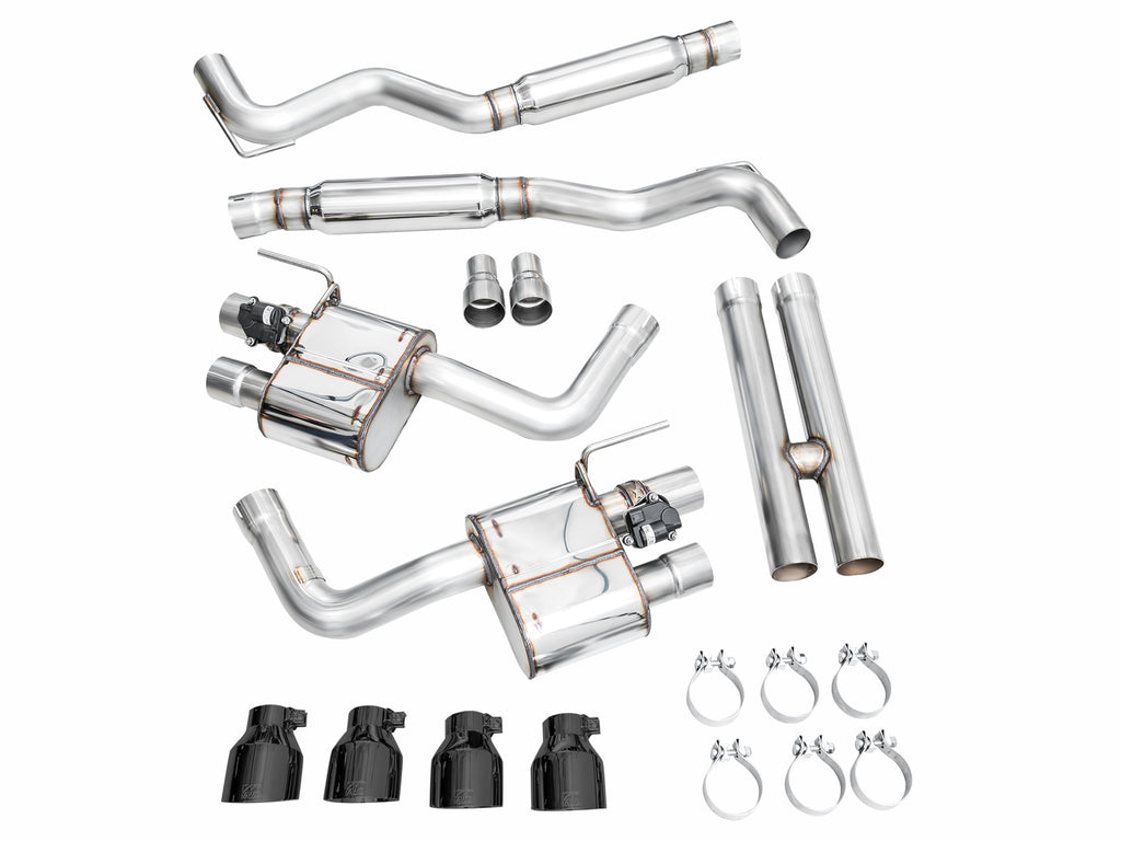AWE Tuning AWE SwitchPathâ„¢ Exhaust for S650 Mustang GT Coupe - Quad Diamond Black Tips - 3025-43650