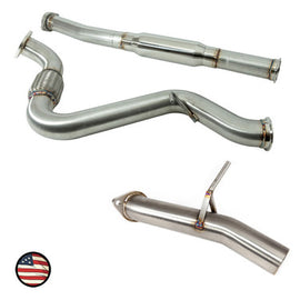 Nameless Performance Catback Exhaust - 2017-2021 BRZ / GT86 - Muffler Delete - Single Exit Track Exhaust (SUCB17BRZ-0MU-30IN-NOTIP)