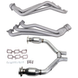 BBK 15-17 Ford Mustang V6 1-3/4 Long Tube Headers w/High Flow Catted H Pipe (Ti Ceramic) (16423)