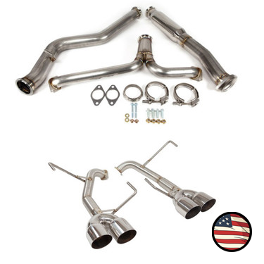 Nameless Performance Catback Exhaust - 2022+ Subaru WRX - Muffler Delete - 3.5" Single Wall Tips (SUCB22WRX-0MU-35SSW)