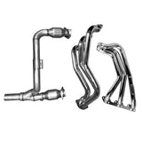 BBK 07-11 Jeep 3.8 V6 Long Tube Exhaust Headers And Y Pipe And Converters - 1-5/8 Chrome (4050)