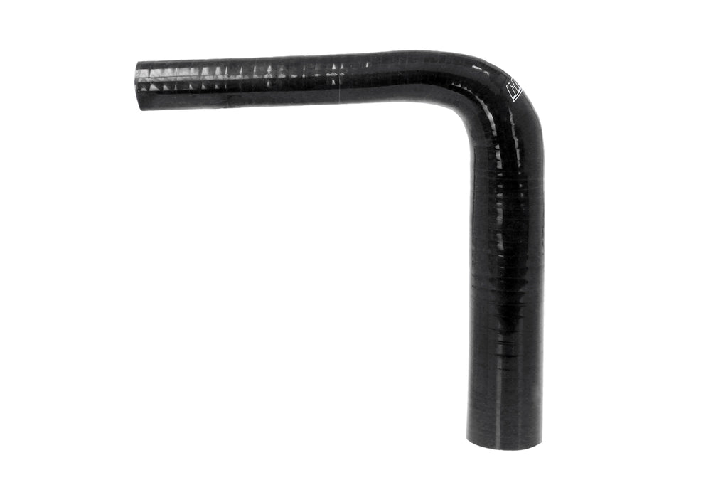 HPS Performance Silicone 90 Degree Elbow Hose, High Temp, Reinforced, 1-3/4" - 2-3/8" ID, Black (HTSER90-175-238-BLK)