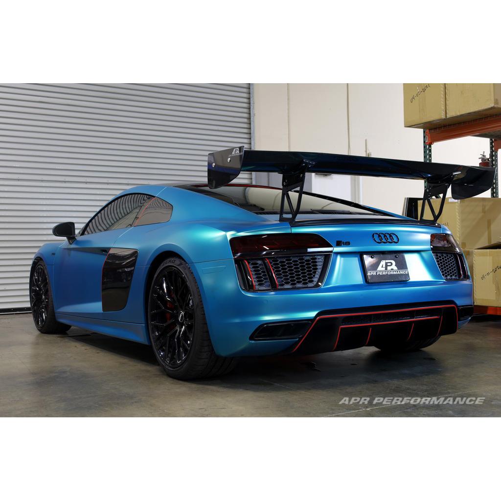 APR Performance Audi R8 GTC-500 74" Adjustable Wing, with Carbon Fiber Active Spoiler Panel Replacement 2016-2022 (AS-107468PPF)