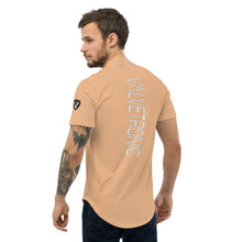 Load image into Gallery viewer, Valvetronic Men&#39;s Curved Hem T-Shirt white text