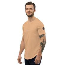Load image into Gallery viewer, Valvetronic Men&#39;s Curved Hem T-Shirt white text