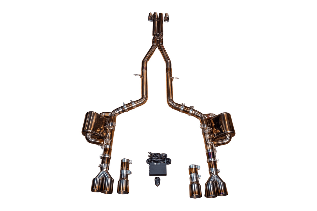 Valvetronic Designs Dodge Challenger,Charger SRT Hellcat 6.2L, T304 SS, 4.0" Tips (DOD.CHA.CHL.VSES.TI)