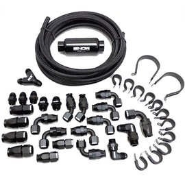Snow Performance 8an Braided Stainless Fuel Line Kit (Black line) (SNF-60801B)