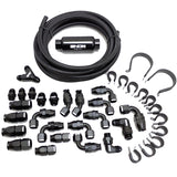 Snow Performance 10an Braided Stainless Fuel Line Kit (Black line) (SNF-60001B)